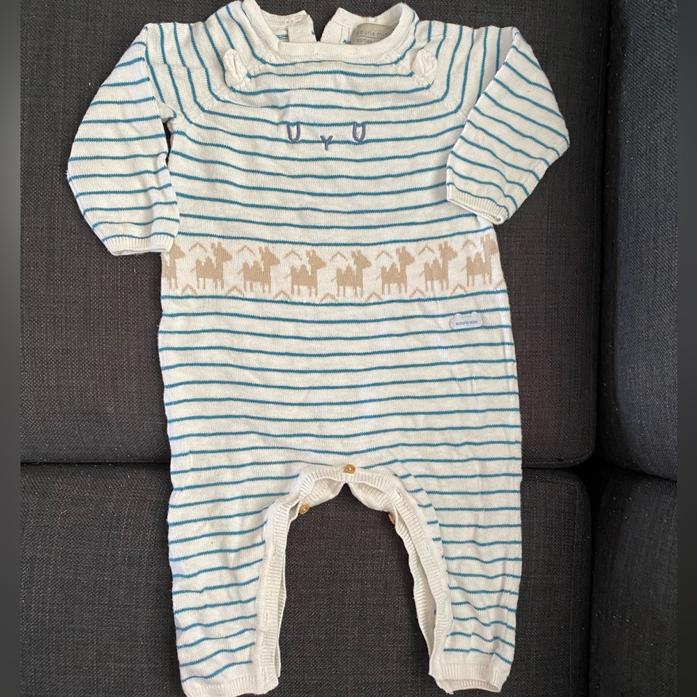 Souris mini - cotton knitted romper